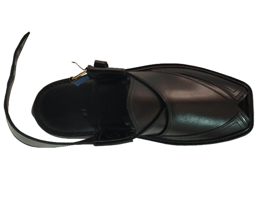 Black Color Peshaweri Chappals (Old Charsadwal)
